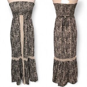 Blue Island Swim Cover-up Crochet Boho Style‎ Smocked Size Small